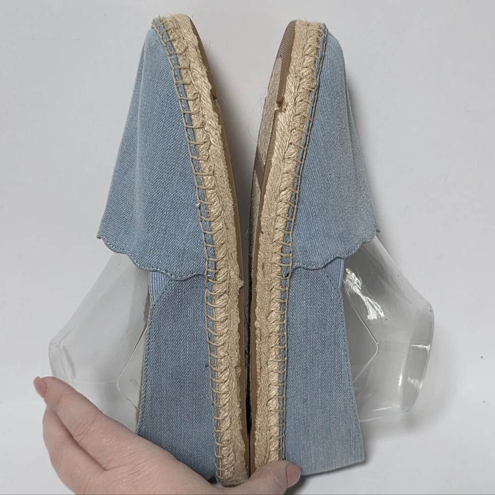 Talbots Sky Blue Denim Espadrille Loafers Flats Women's Size 9.5 NWOT